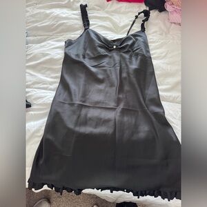 Vintage Morgan Taylor Black Chemise Slip Dress Lace